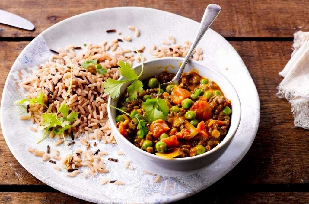 Lentil and Pea Curry With Wild Rice
