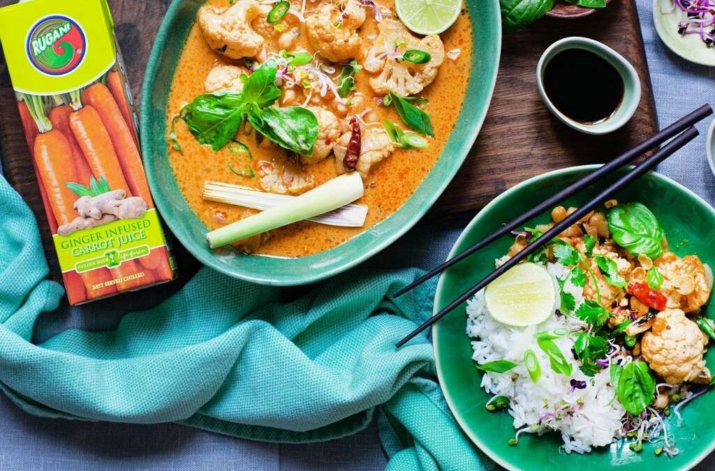 Thai Cauliflower and Chickpea Red Curry