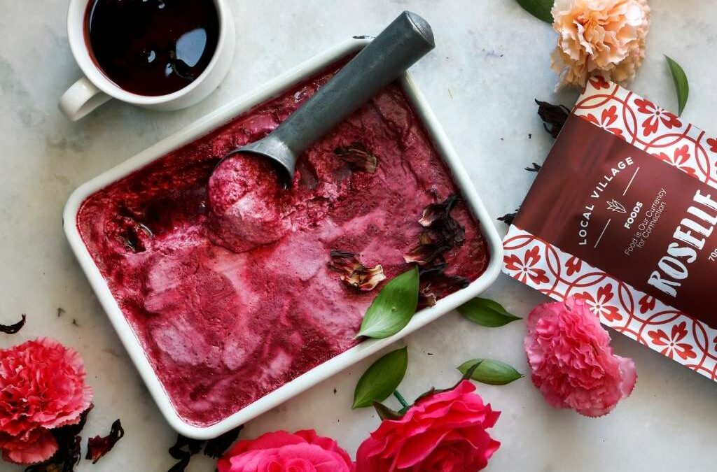 Roselle & Coconut Ice Cream